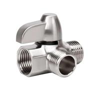 Deviatore Doccia Valvola deviatrice in rame a 3 vie, connettore G1/2 for rubinetto, accessorio da bagno montato sul braccio doccia(Brushed silver)