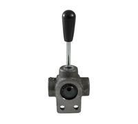 Ama Deviatore di Flusso Oleodinamico Manuale a 3 Vie con Filettature 3/8", Centro Aperto, Pressione Fino a 350 Bar, Portata 60 L/min, Made in Italy