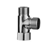 Deviatore for rubinetto a T, adattatore for, deviatore for doccia, for acqua a 3 vie in ottone cromato da 1/2"(Color1)