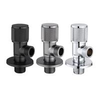 deviatore in ottone, Valvola angolare ottone G1/2 bagno cucina regolatore pressione arresto acqua(Chrome)