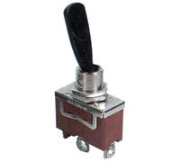 Deviatore ON-OFF-ON con leva lunga, nero, unipolare SPDT, 2 posizioni, foro montaggio 6mm, pannello, portata 12V 220V 10A, contatti a saldare, levetta, 1 via, posizione centrale, interruttore