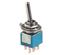 Deviatore ON-ON a leva, bipolare DPDT, 2 posizioni, foro montaggio 5mm, da pannello, portata 12V 220V 3A, contatti in ottone a saldare, levetta, switch, 2 vie, 2 scambi, interruttore