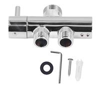 Deviatore per Braccio Doccia in Ottone G1/2, Valvola Deviatrice a 3 Vie Connettore T per Doccia Completo con Bracci e Barre di Scorrimento, Installazione Semplice per Bagno Moderno