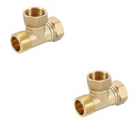 Deviatore per tubo a T in ottone Raccordo a 3 vie con connettore a T Adattatore a forma di T per tubo da giardino, filtri dell'acqua e rubinetto Female x Female x Male 20mm*20mm*25mm