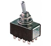 Deviatore quadripolare a leva 4PDT ON-ON con terminali a saldare, foro di montaggio diametro 6mm, 125V 6A
