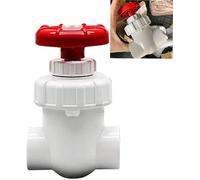 Deviatore rubinetto, 1 valvola a saracinesca UPVC, di regolazione del flusso for giardino(Bianco,Inner Dia40mm(DN32))