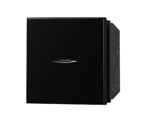 Deviatore unipolare assiale 2 moduli 16A nero compatibile anche con BTicino Axolute