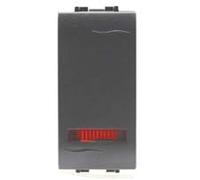 DEVIATORE UNIPOLARE CON SPIA LIVING PLUS 16AX GRIGIO