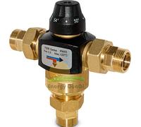 Deviatrice termostatica con elevate prestazioni; 38÷54°C, connessioni 3/4" maschio a tenuta piana.