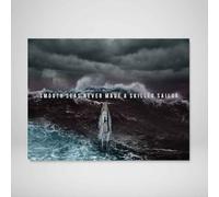 DEVICI Poster da Parete con Frase Motivazionale - Smooth Seas Never Made A Skilled Sailor - Stampa da Parete - Poster Motivazionale - Quadro su Tela