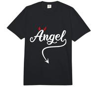 Devil Angel Costume Angelo vs Devil Angel And Devil Halloween Comfort Colors Adult Heavyweight T-Shirt