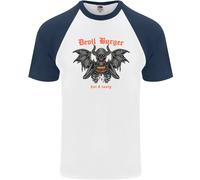 Devil Burger Demon Satana Grim Reaper BBQ Maglietta S/S Da Baseball Per Uomo