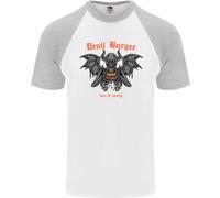 Devil Burger Demon Satana Grim Reaper BBQ Maglietta S/S Da Baseball Per Uomo