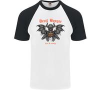 Devil Burger Demon Satana Grim Reaper BBQ Maglietta S/S Da Baseball Per Uomo