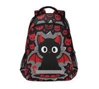 Devil Cat Bat Wings Gothic Art zaino per bambini con grandi borse per libri per giovani mochilas escolares para ni?os