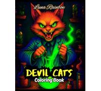DEVIL CATS COLORING BOOK: For All Ages | Size: 8.5 x 11 inches | Spooky, Mischievous & Playfully Dark Fun