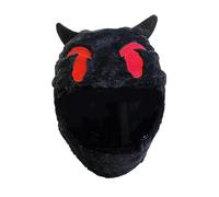 Devil - Copri casco da moto, carino, creativo, per uomo e donna, in peluche, rosso, 55-60 cm
