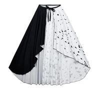 Devil Costume Donna, Mantello Bianco e Nero Donna Carnevale, Mantello Carnevale Donna Della Strega, Bianco Nero Costume Carnevale Demon Donna, Mantello Vestito Demon per Halloween Carnevale Cosplay