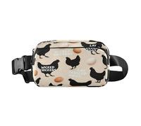 Devil Egg Black Chicken Beige Trendy Crossbody Bag Marsupio per uomo donna impermeabile con cinghia regolabile per allenamento corsa escursionismo cintura para mujer