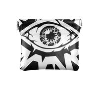 Devil Eye, borsa da donna in pelle nera e bianca, con cambio moneta, borsa da tasca unica per il trucco