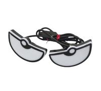 Devil Eyes, 1 Pair LED Motorcycle License Plate Warning Lights, Red 2W 12V Semi-Circle Flashing Screw Lights, Universal Motorcycle Decoration Lights