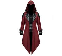 Devil Fashion Donna Gotico Giacca con Cappuccio Rosso Dieselpunk Assassins Creed