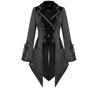 Devil Fashion Donna Gotico Steampunk Regency Frac Giacca Velluto Nero Vintage