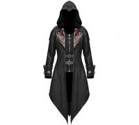 Devil Fashion Giacca Cappuccio Goth Donna Nera Dieselpunk Assassins Creed