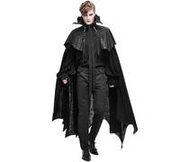 Devil Fashion Mantello Lungo Gotico Nero Dieselpunk Apocalittico Vampiro