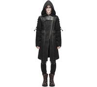 Devil Fashion Uomo Apocalyptic Gotico Cappotto Giacca con Cappuccio Nero Marrone