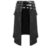 Devil Fashion Uomo Gotico Apocalyptic Punk Cyberpunk Aperto Metà Gonna Kilt Nero