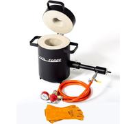 DEVIL-FORGE Fornace a Gas per la Fusione del Metallo FB1S - 2kg, 1 Bruciatore DFP (80.000 BTU), gioiellieri fabbri raffinerie Orafi 2642°F / 1450°C Rame, Ottone, Bronzo, Argento, ecc. PREMIUM
