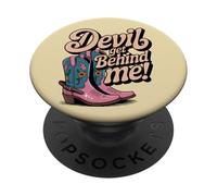 Devil Get Behind Me/stivali da cowboy PopSockets PopGrip Adesivo