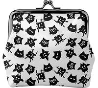 Devil Halloween Icon Portamonete in pelle da donna, piccolo portamonete con chiusura a chiusura a scatto Portafoglio con fibbia per regalo ragazza