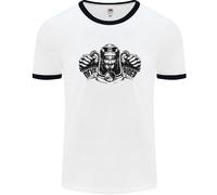 Devil Rider Moto Biker Uomo Ringer T-Shirt