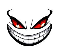 Devil Smile Car Scratch Sticker - Funny 3D Visual Decal, Cool Horror Decorative Sticker, Cool Car Scratch Cover-Up, Waterproof Auto Graphics | For Cars Trucks Motorcycles