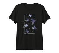 Devil Stingray Manta Ray Mobula Pesce Nuotare in Un Branco Maglietta Premium