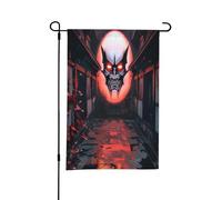 Devil Warrior Mask Spring Garden Flag Stand - Decorazioni pasquali per esterni, resistente alle intemperie, perfetto per cortile e giardino