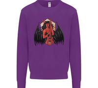 Devil Woman Chitarra Death Heavy Metal Rock Felpa Jumper