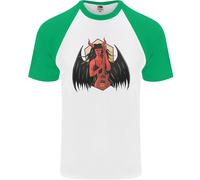 Devil Woman Chitarra Death Heavy Metal Rock Maglietta S/S Baseball Uomo