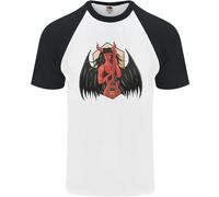 Devil Woman Chitarra Death Heavy Metal Rock Maglietta S/S Baseball Uomo