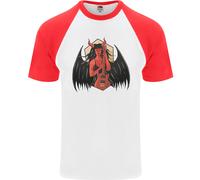 Devil Woman Chitarra Death Heavy Metal Rock Maglietta S/S Baseball Uomo