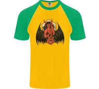 Devil Woman Chitarra Death Heavy Metal Rock Maglietta S/S Baseball Uomo