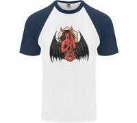 Devil Woman Chitarra Death Heavy Metal Rock Maglietta S/S Baseball Uomo
