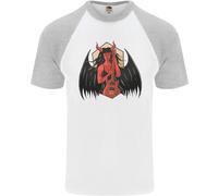 Devil Woman Chitarra Death Heavy Metal Rock Maglietta S/S Baseball Uomo
