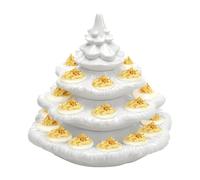 Deviled Egg Containers - 26 Holes 4 Tier Resin Reusable Holiday Supplies | Christmas Tree Deviled Egg Platter for Bedroom Apartment Office Dorm Kitchen Outdoor Bathroom Garden Window Bookshelf