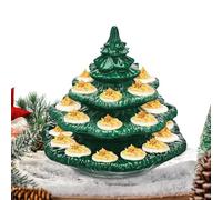 Deviled Egg Containers With Lid - Reusable Stackable Serving Plate, Christmas Tree Shape Appetizer Tableware, Secure Food Storage Design | Festive Presentation Solution For Kitchen Brunch Tea Snack