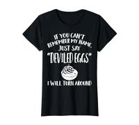 Deviled Eggs Apparel - Divertente Design Unico per Gli Amanti delle Uova Maglietta con Stampa Grafica Economica, Donna, Nero, L