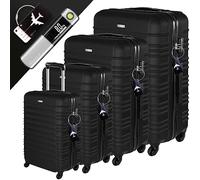 Devillo Set da viaggio Atlas, nero onice (nero), 50.0 cm, Set di valigie rigide con ruote in TPU