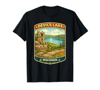 Devil's Lake State Park Wisconsin Escursionismo Campeggio per Famiglie Maglietta